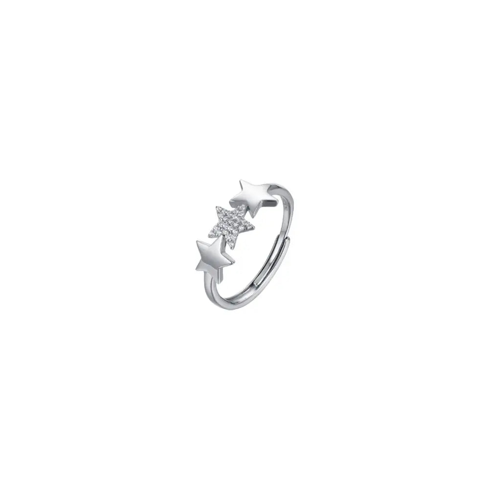 ANELLO DONNA IN ARGENTO CON STELLE E ZIRCONI BIANCHI Melitea