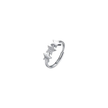 ANELLO DONNA IN ARGENTO CON STELLE E ZIRCONI BIANCHI Melitea