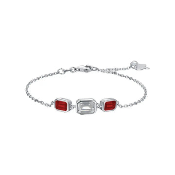 BRACCIALE DONNA IN ARGENTO CON ZIRCONI ROSSI E BIANCHI Melitea