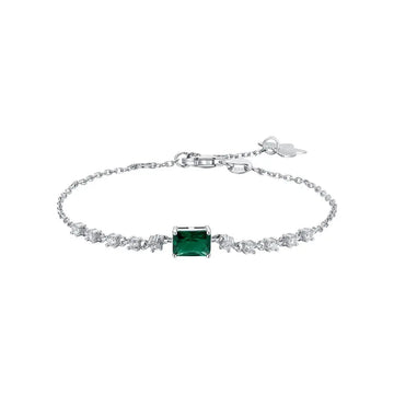 BRACCIALE DONNA IN ARGENTO CON ZIRCONI VERDI E BIANCHI Melitea