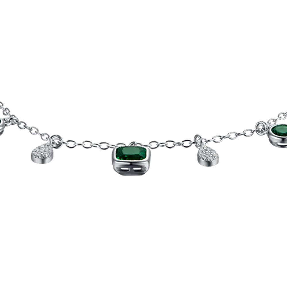 BRACCIALE DONNA IN ARGENTO CON ZIRCONI VERDI E BIANCHI Melitea