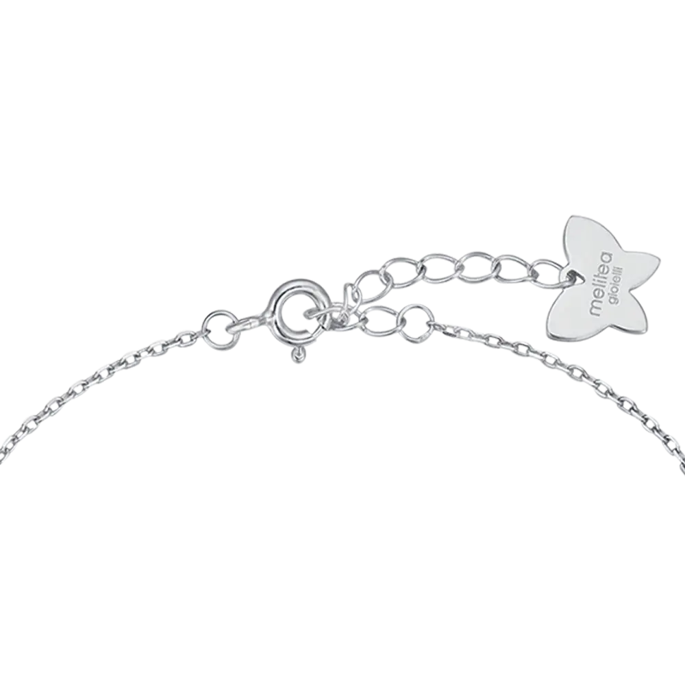 BRACCIALE IN ARGENTO CON ALBERO DELLA VITA CON CRISTALLI BIANCHI Melitea