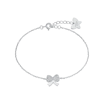 BRACCIALE IN ARGENTO CON FIOCCO CON CRISTALLI BIANCHI Melitea
