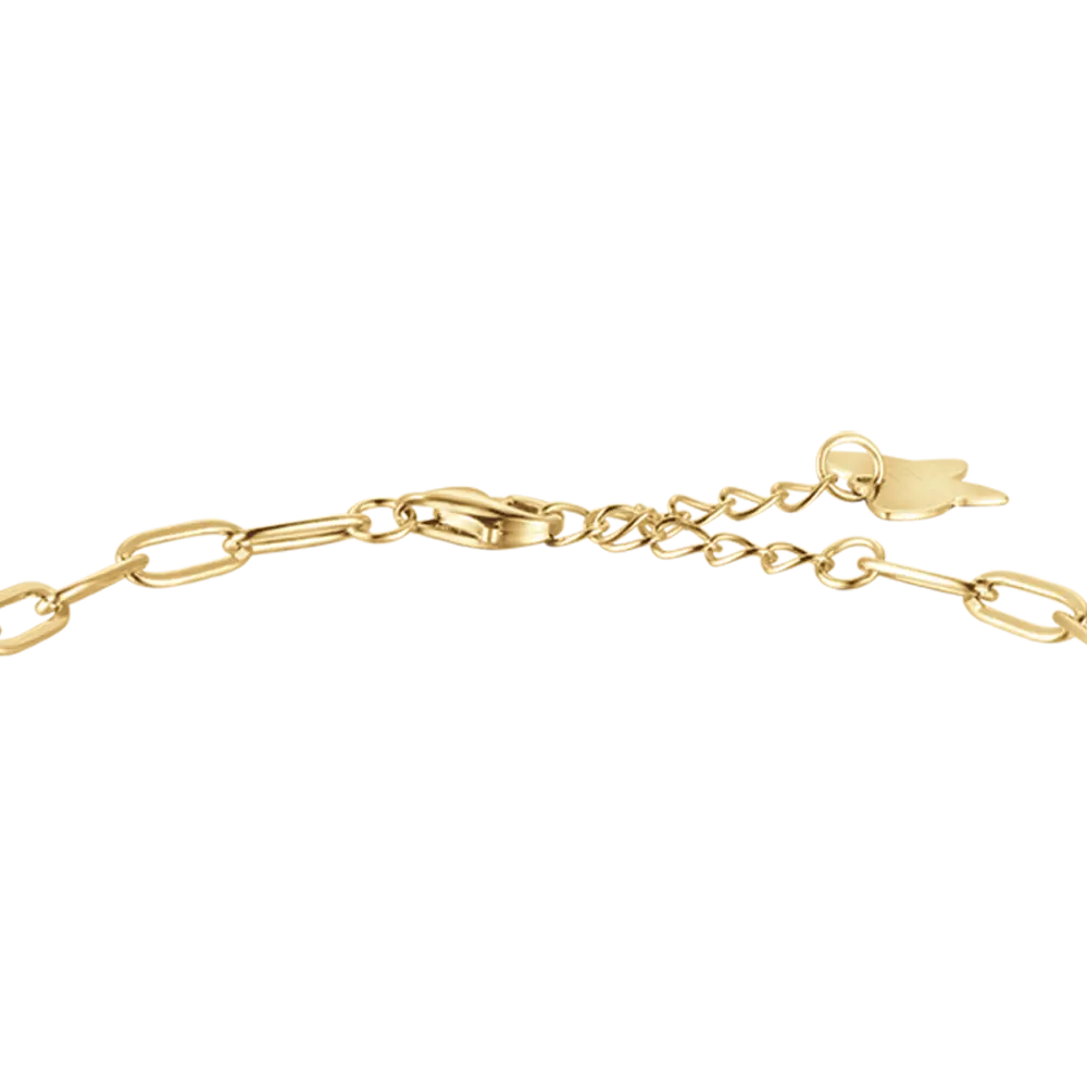 BRACCIALE IN ARGENTO IP GOLD CON CORNO TURCHESE E QUADRIFOGLIO Melitea