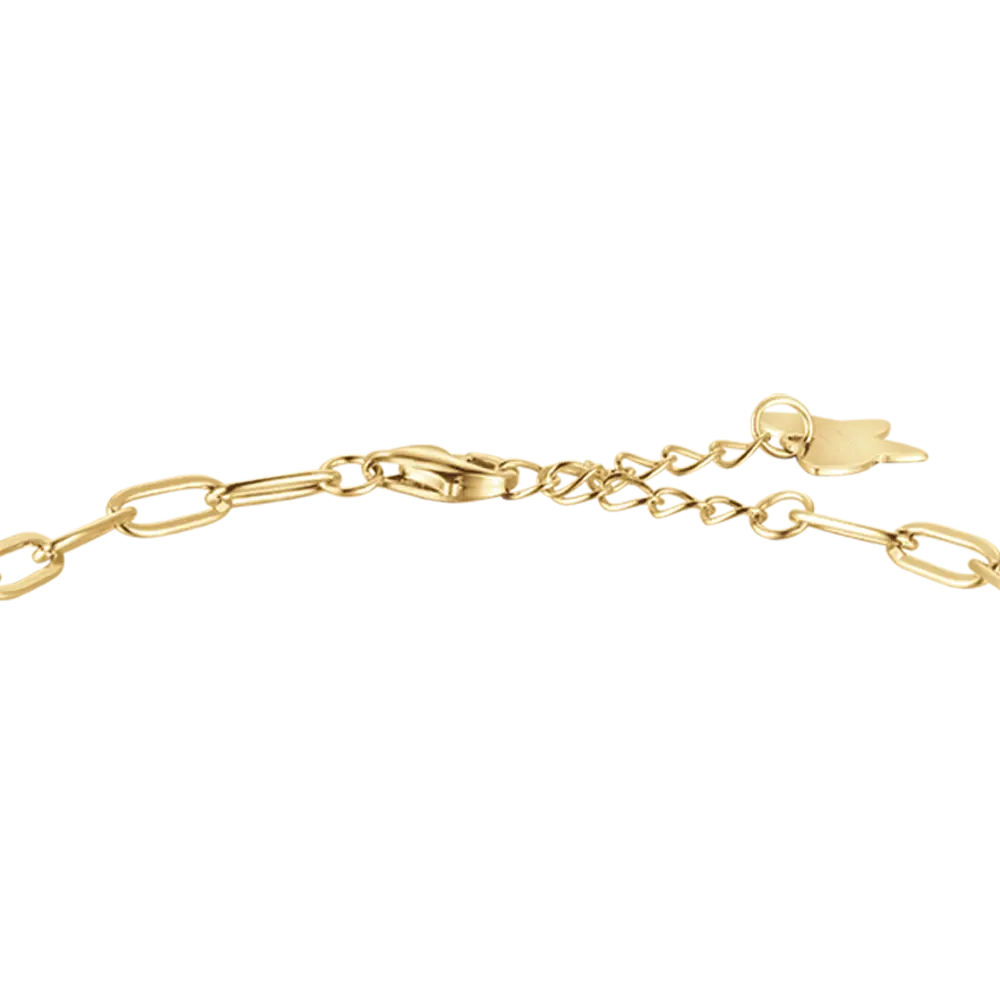 BRACCIALE IN ARGENTO IP GOLD CON CUORE CON CRISTALLI BIANCHI Melitea