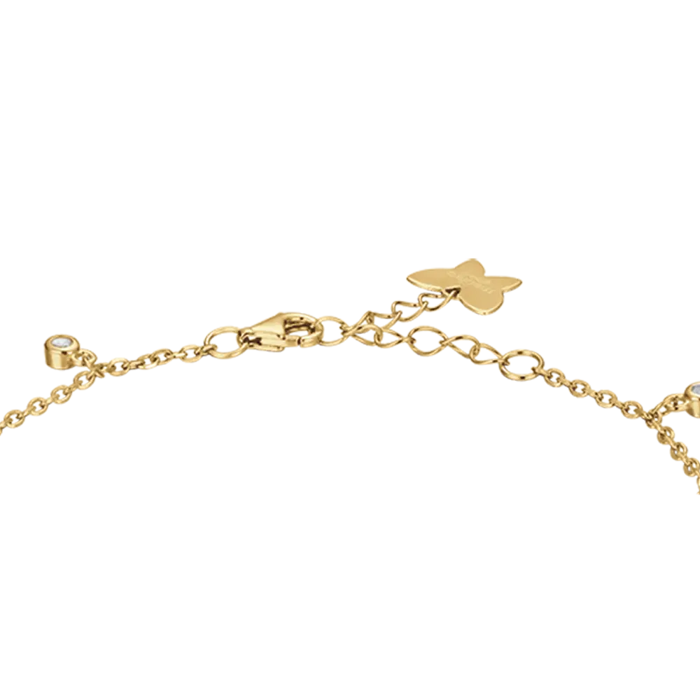 BRACCIALE IN ARGENTO IP GOLD CON STELLE CON CRISTALLI BIANCHI Melitea