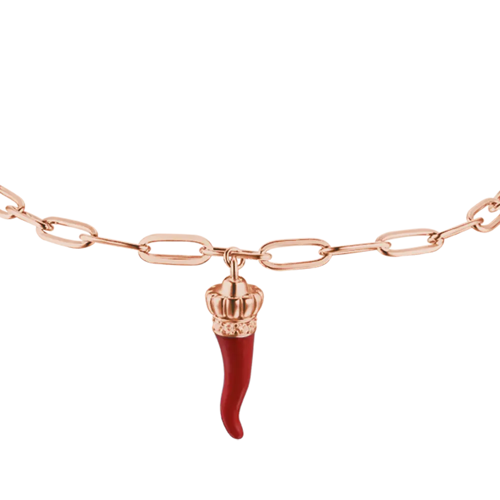 BRACCIALE IN ARGENTO IP ROSE CON CORNO ROSSO Melitea