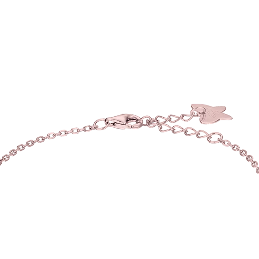 BRACCIALE IN ARGENTO IP ROSE CON CUORI CON CRISTALLI BIANCHI Melitea