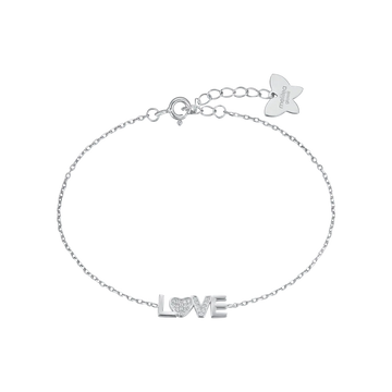 BRACCIALE IN ARGENTO LOVE CON CRISTALLI BIANCHI Melitea