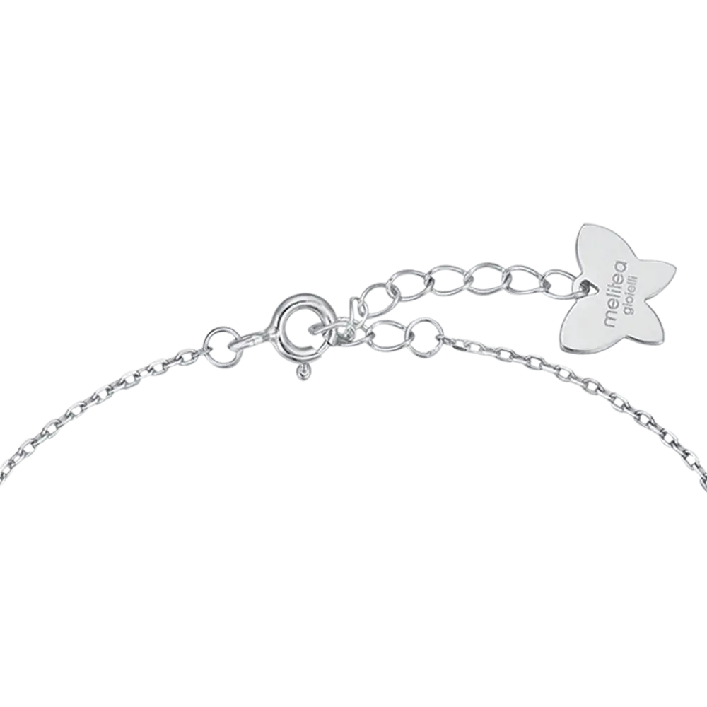 BRACCIALE IN ARGENTO LOVE CON CRISTALLI BIANCHI Melitea