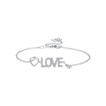BRACCIALE IN ARGENTO LOVE CON CRISTALLI BIANCHI Melitea