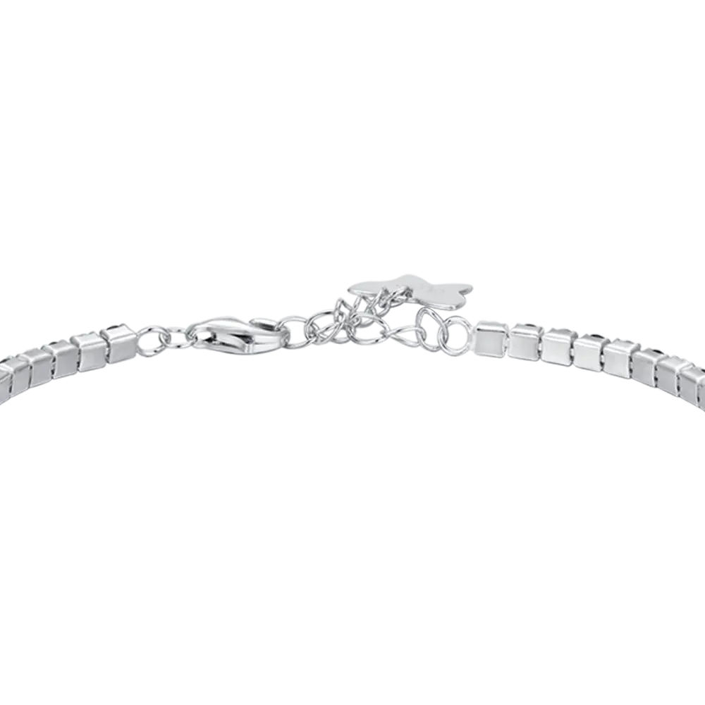BRACCIALE TENNIS IN ARGENTO CON ZIRCONI BIANCHI E BLU Melitea
