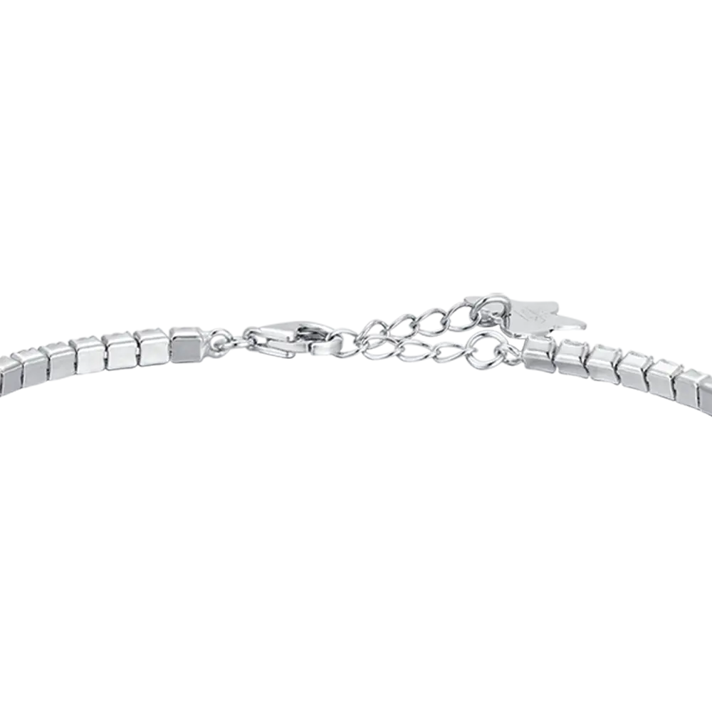 BRACCIALE TENNIS IN ARGENTO CON ZIRCONI BIANCHI E CUORE BLU Melitea
