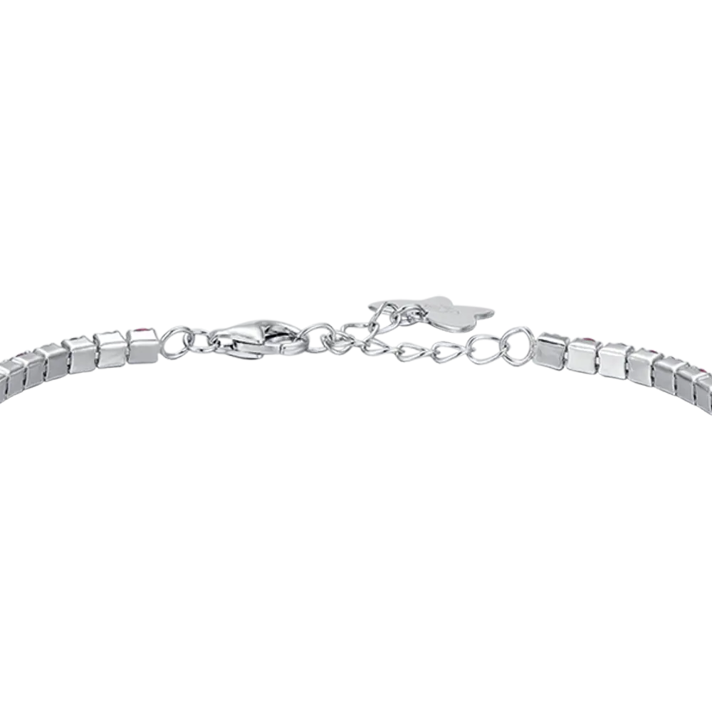 BRACCIALE TENNIS IN ARGENTO CON ZIRCONI BIANCHI E FUCSIA Melitea