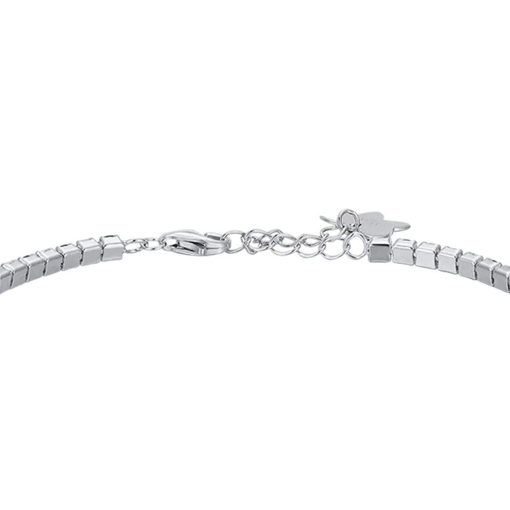 BRACCIALE TENNIS IN ARGENTO CON ZIRCONI BIANCHI E VERDI Melitea