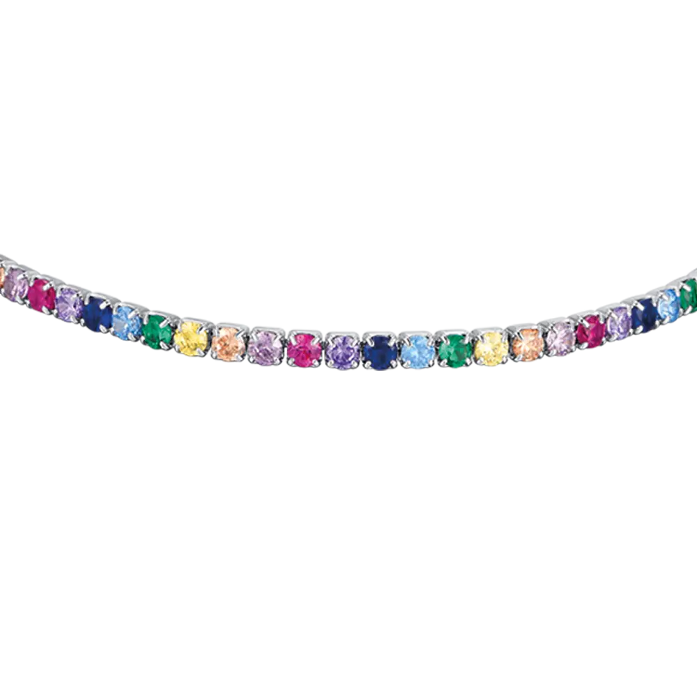BRACCIALE TENNIS IN ARGENTO CON ZIRCONI MULTICOLOR Melitea