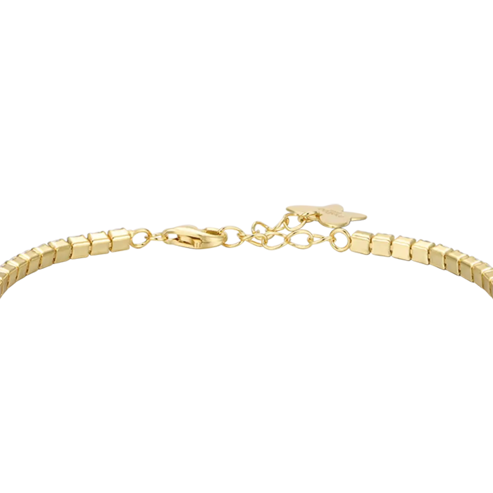 BRACCIALE TENNIS IN ARGENTO IP GOLD CON ZIRCONI BIANCHI Melitea
