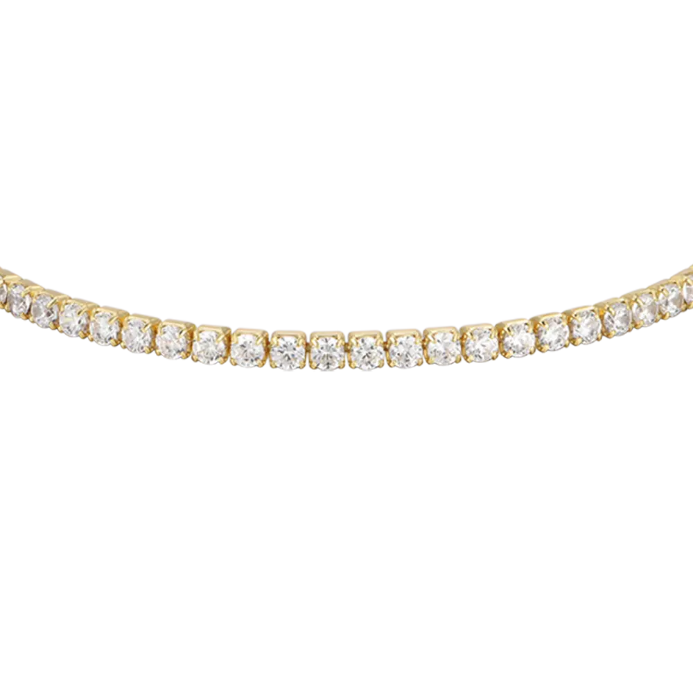 BRACCIALE TENNIS IN ARGENTO IP GOLD CON ZIRCONI BIANCHI Melitea