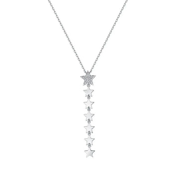 COLLANA DONNA IN ARGENTO CON STELLE. STELLA CENTRALE CON ZIRCONI BIANCHI Melitea
