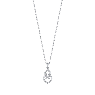 COLLANA IN ARGENTO CON CIONDOLO DOPPIO CUORE Melitea