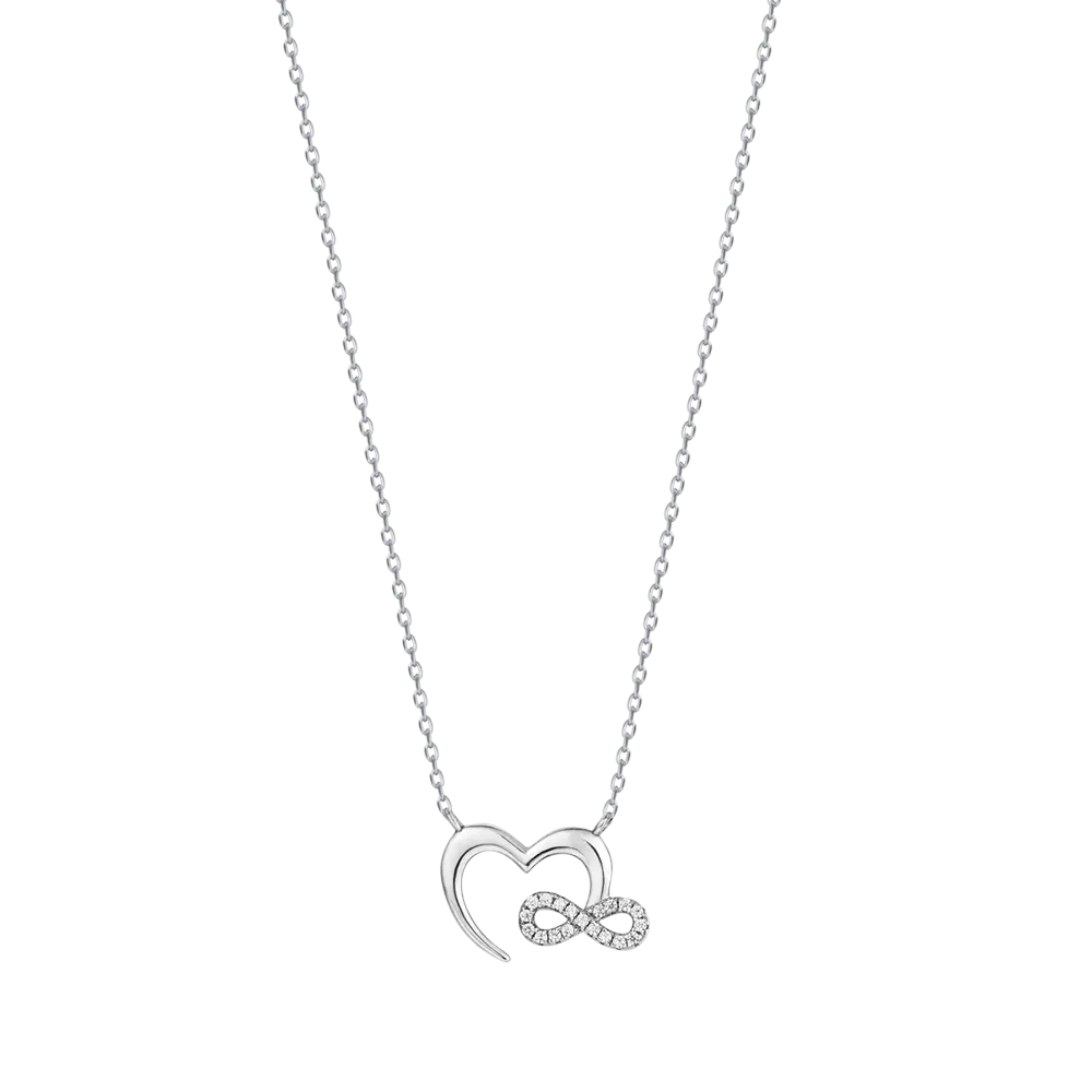 COLLANA IN ARGENTO CON CUORE E INFINITO Melitea