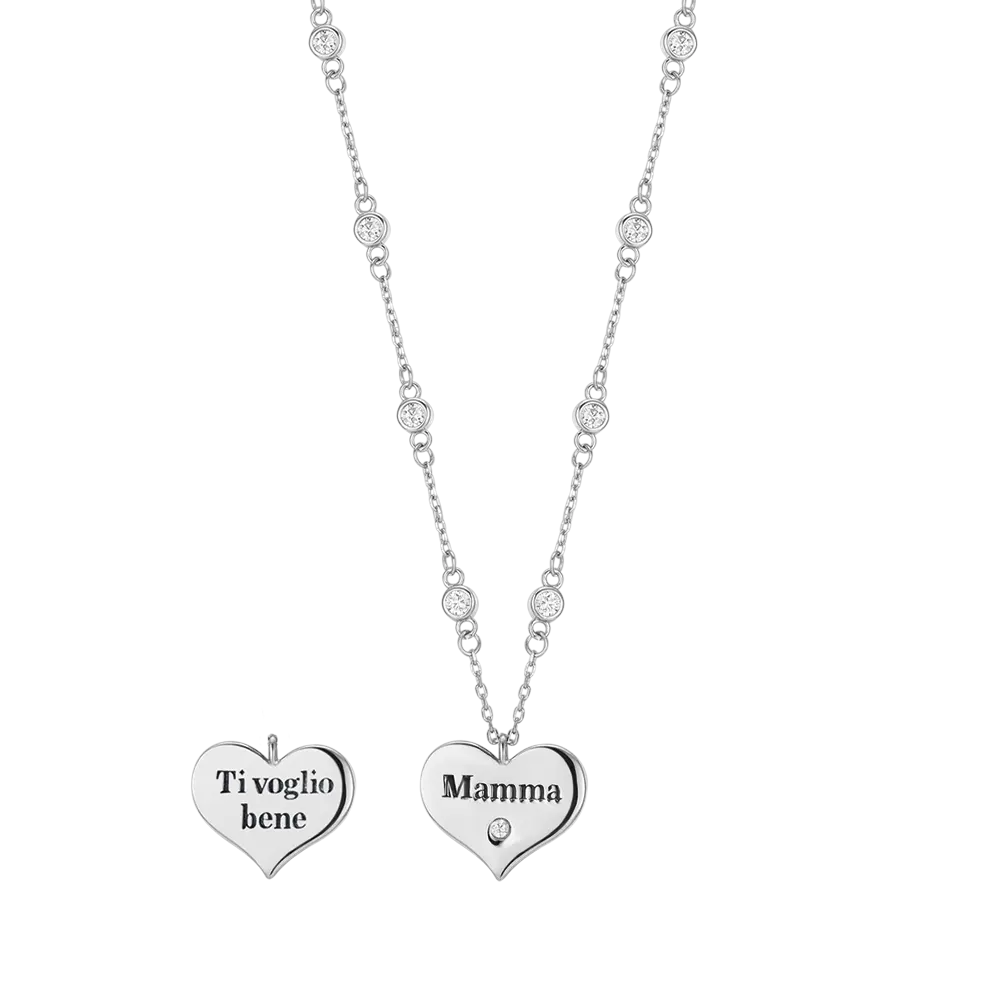 COLLANA IN ARGENTO CON CUORE MAMMA TI VOGLIO BENE Melitea