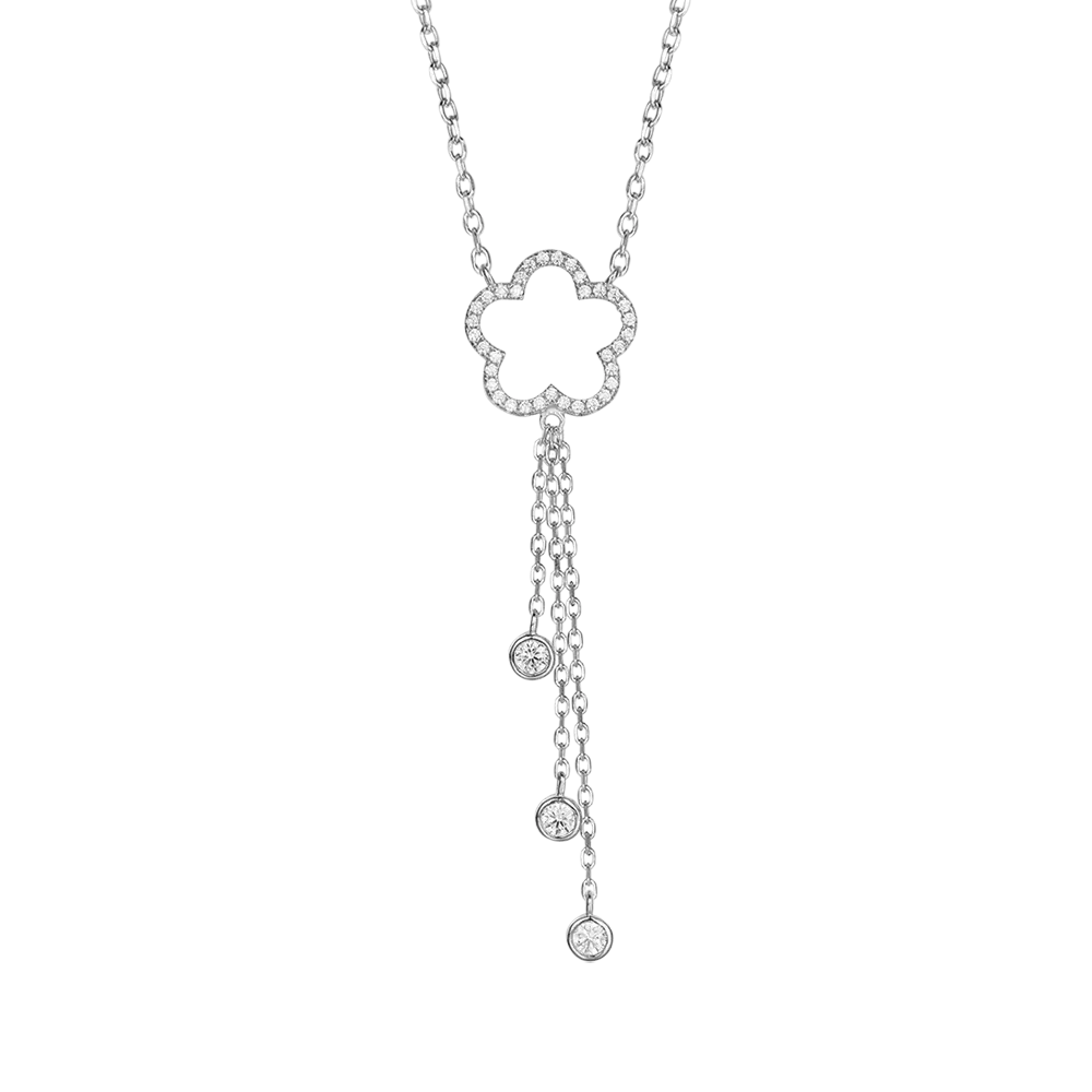 COLLANA IN ARGENTO CON FIORI TRAFORATI Melitea