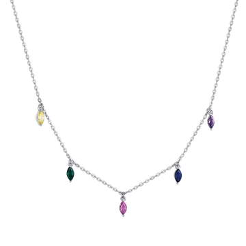 COLLANA IN ARGENTO CON ZIRCONI MULTICOLOR Melitea