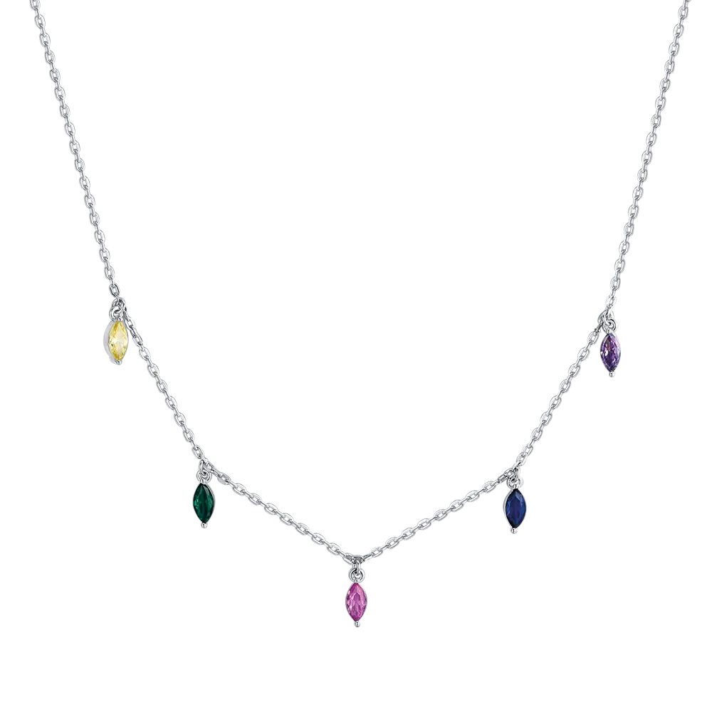 COLLANA IN ARGENTO CON ZIRCONI MULTICOLOR Melitea