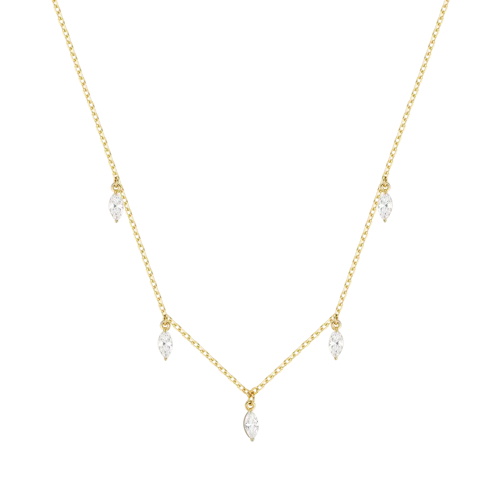 COLLANA IN ARGENTO IP GOLD CON ZIRCONI BIANCHI Melitea