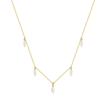 COLLANA IN ARGENTO IP GOLD CON ZIRCONI BIANCHI Melitea