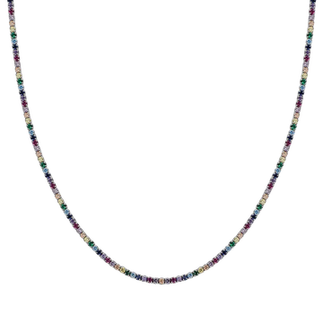 COLLANA TENNIS IN ARGENTO CON ZIRCONI MULTICOLOR Melitea
