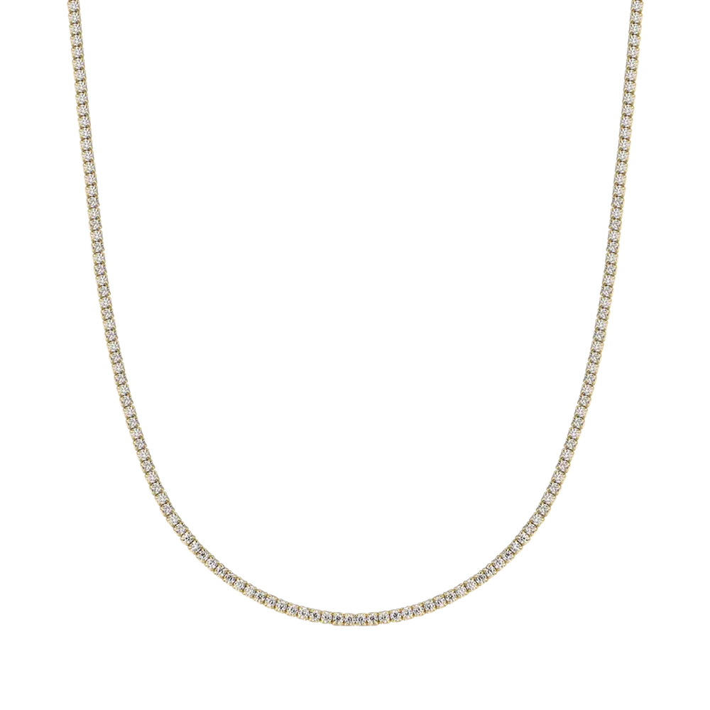 COLLANA TENNIS IN ARGENTO IP GOLD CON ZIRCONI BIANCHI Melitea
