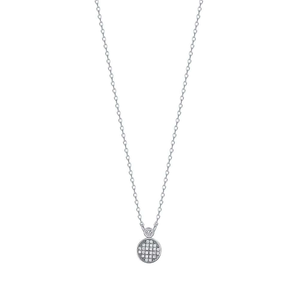 Collana in argento con cercio  punto luce e zirconi Melitea