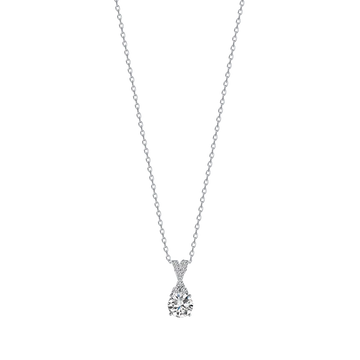 Collana in argento con punto luce e zirconi Melitea