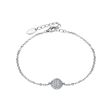 Bracciale in argento con zirconi e sfera Melitea