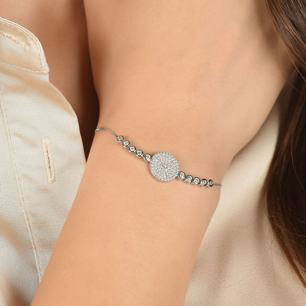 Bracciale in argento con zirconi tondo Melitea