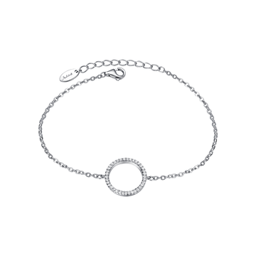 Bracciale in argento con zirconi cerchio vuoto Melitea