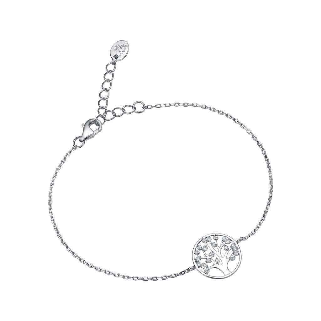 BRACCIALE IN ARGENTO CON ALBERO DELLA VITA E ZIRCONI BIANCHI Melitea