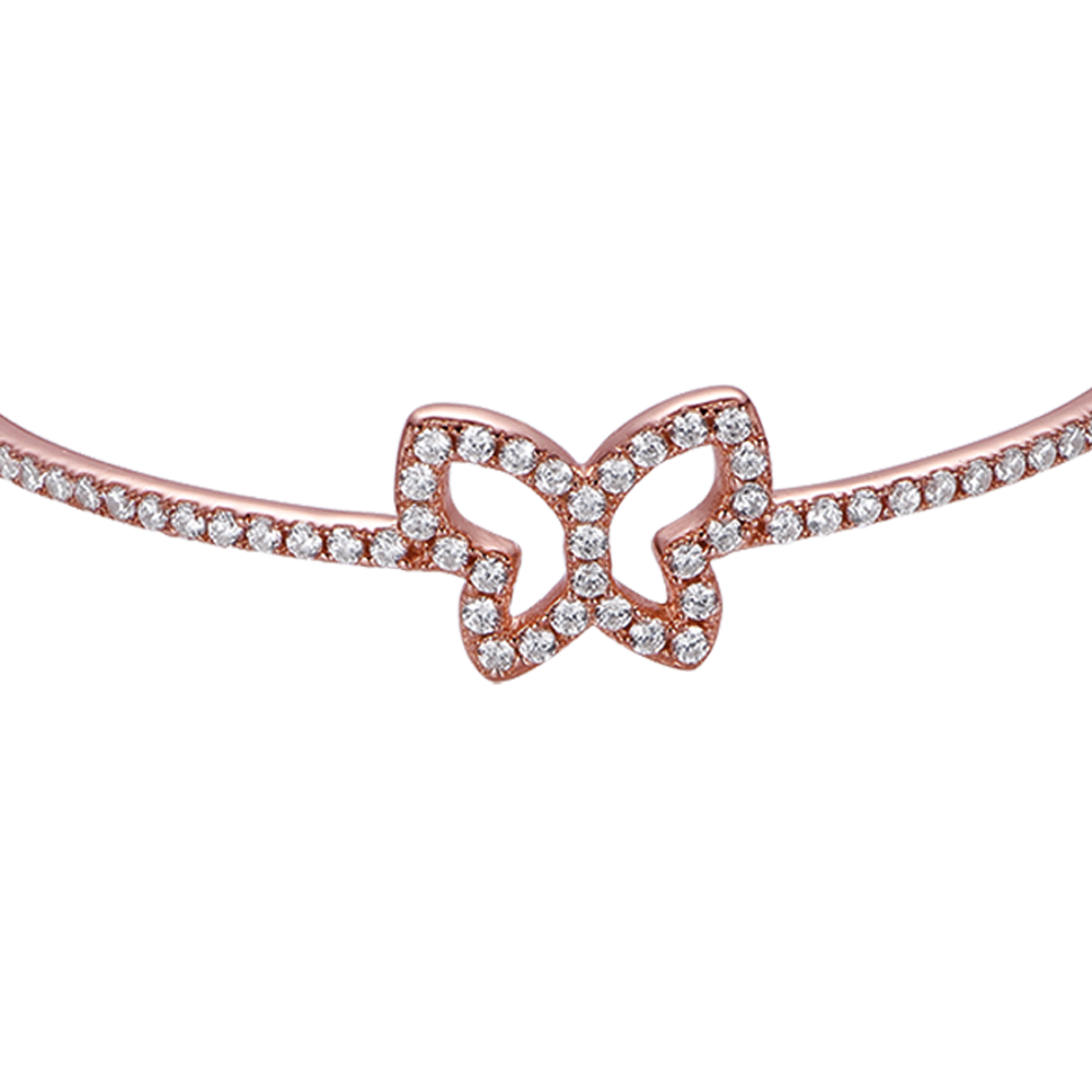 BRACCIALE IN ARGENTO META' ZIRCONI E META' LUCIDO IP ROSA Melitea