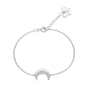 BRACCIALE IN ARGENTO CON LUNA CON CRISTALLI BIANCHI Melitea