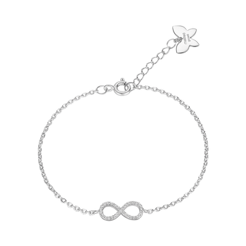 BRACCIALE IN ARGENTO CON INFINITO CON CRISTALLI BIANCHI Melitea