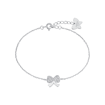 BRACCIALE IN ARGENTO CON FIOCCO CON CRISTALLI BIANCHI Melitea