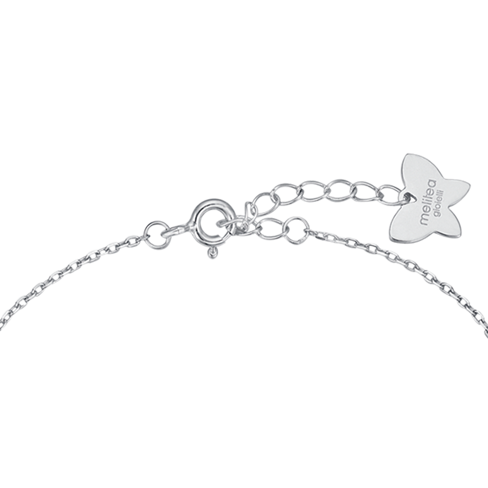 BRACCIALE IN ARGENTO CON ALBERO DELLA VITA CON CRISTALLI BIANCHI Melitea