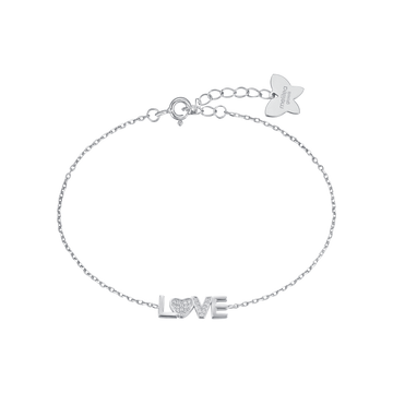 BRACCIALE IN ARGENTO LOVE CON CRISTALLI BIANCHI Melitea