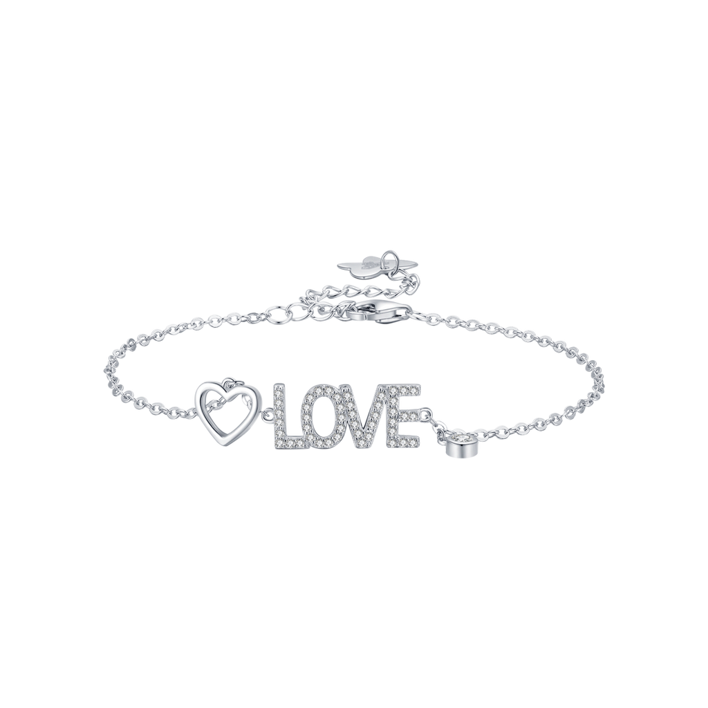 BRACCIALE IN ARGENTO LOVE CON CRISTALLI BIANCHI Melitea