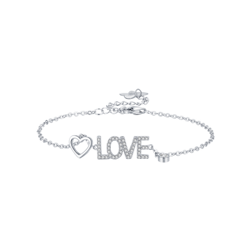 BRACCIALE IN ARGENTO LOVE CON CRISTALLI BIANCHI Melitea