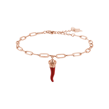 BRACCIALE IN ARGENTO IP ROSE CON CORNO ROSSO Melitea