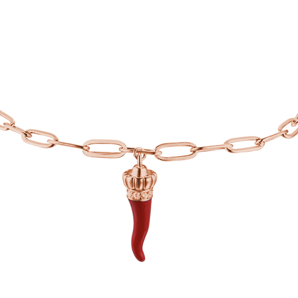 BRACCIALE IN ARGENTO IP ROSE CON CORNO ROSSO Melitea