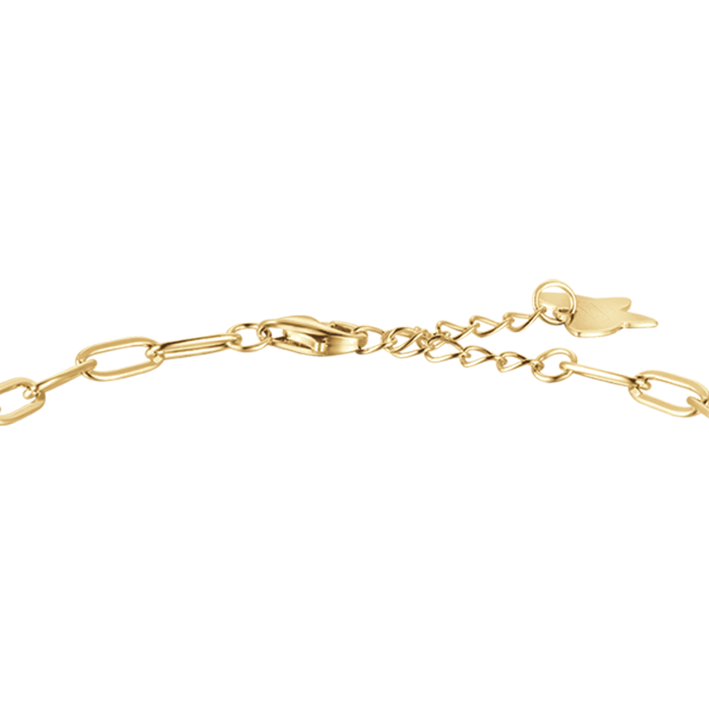BRACCIALE IN ARGENTO IP GOLD CON CUORE CON CRISTALLI BIANCHI Melitea